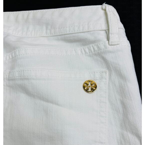 Authentic Classic Tory Burch Women's White Denim Straight Leg Jeans Size EUR 29 - Picture 4 of 4